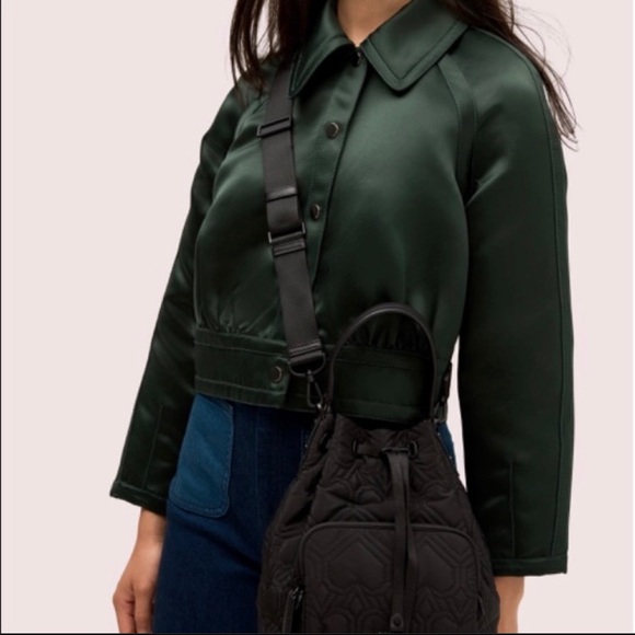 kate spade Handbags - Kate Spade Quilted Nylon Bucket Bag, Black